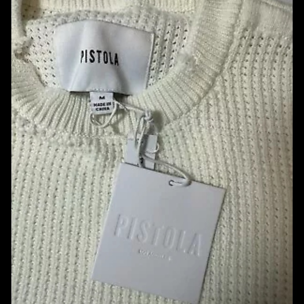 Pistola Cream Crew Neck Sweater with Textured Knit - Picture 6 of 6